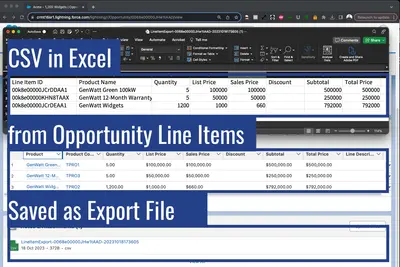 CRM Apps Lab™ Line Item CSV Export for Opportunities for Salesforce — screenshot