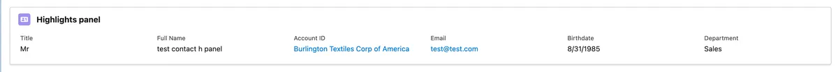 Custom Highlights Panel — screenshot from the Salesforce AppExchange listing