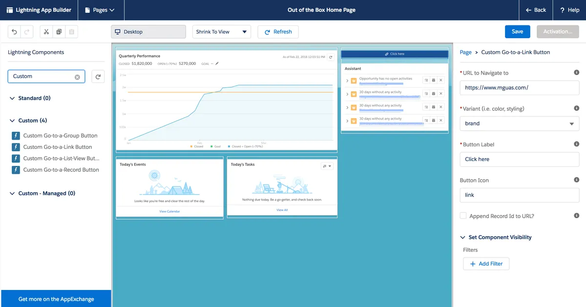 Custom Lightning Navigation Buttons — screenshot from the Salesforce AppExchange listing
