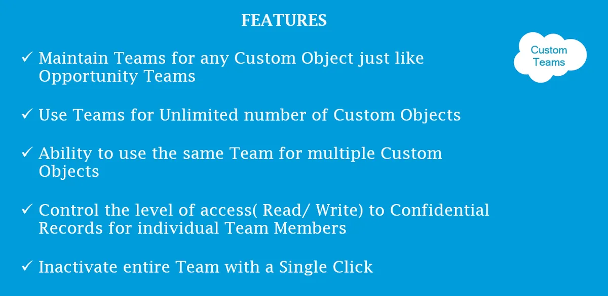 Custom Object Teams — screenshot from the Salesforce AppExchange listing