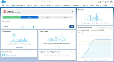 Customisable Flow Header & Footer with Progress Indicator for Salesforce — screenshot