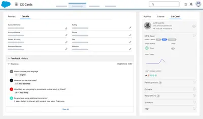 CX Cards for Sales and Service for Salesforce — screenshot