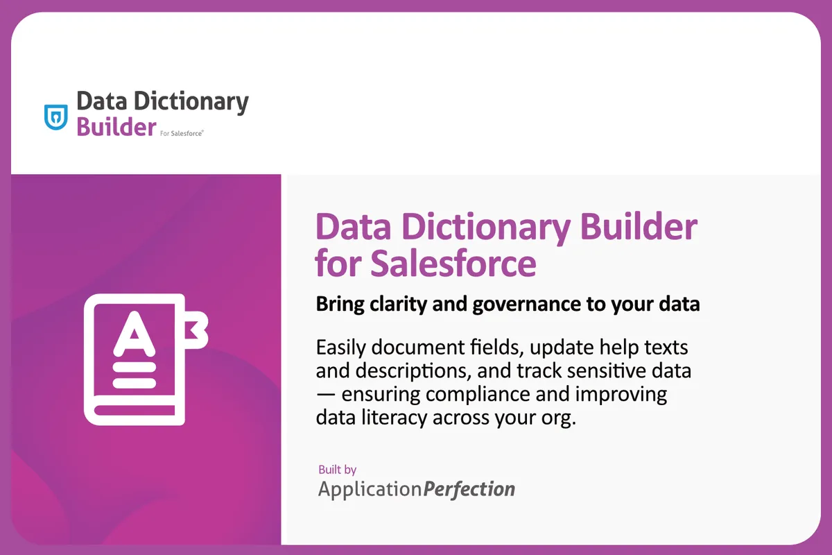 Data Dictionary Builder — screenshot from the Salesforce AppExchange listing