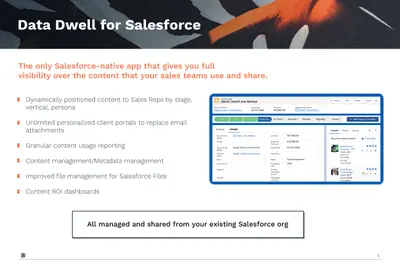 Data Dwell Sales Enablement for Salesforce for Salesforce — screenshot