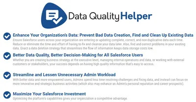 Data Quality Helper - Elevated data governance & cleanup, easy & more accessible for Salesforce — screenshot
