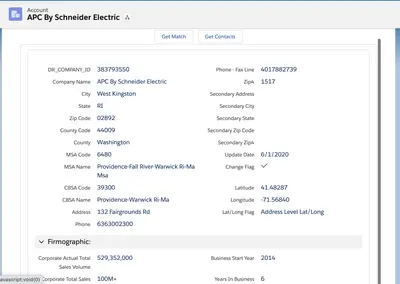 Datarista B2B for Salesforce — screenshot