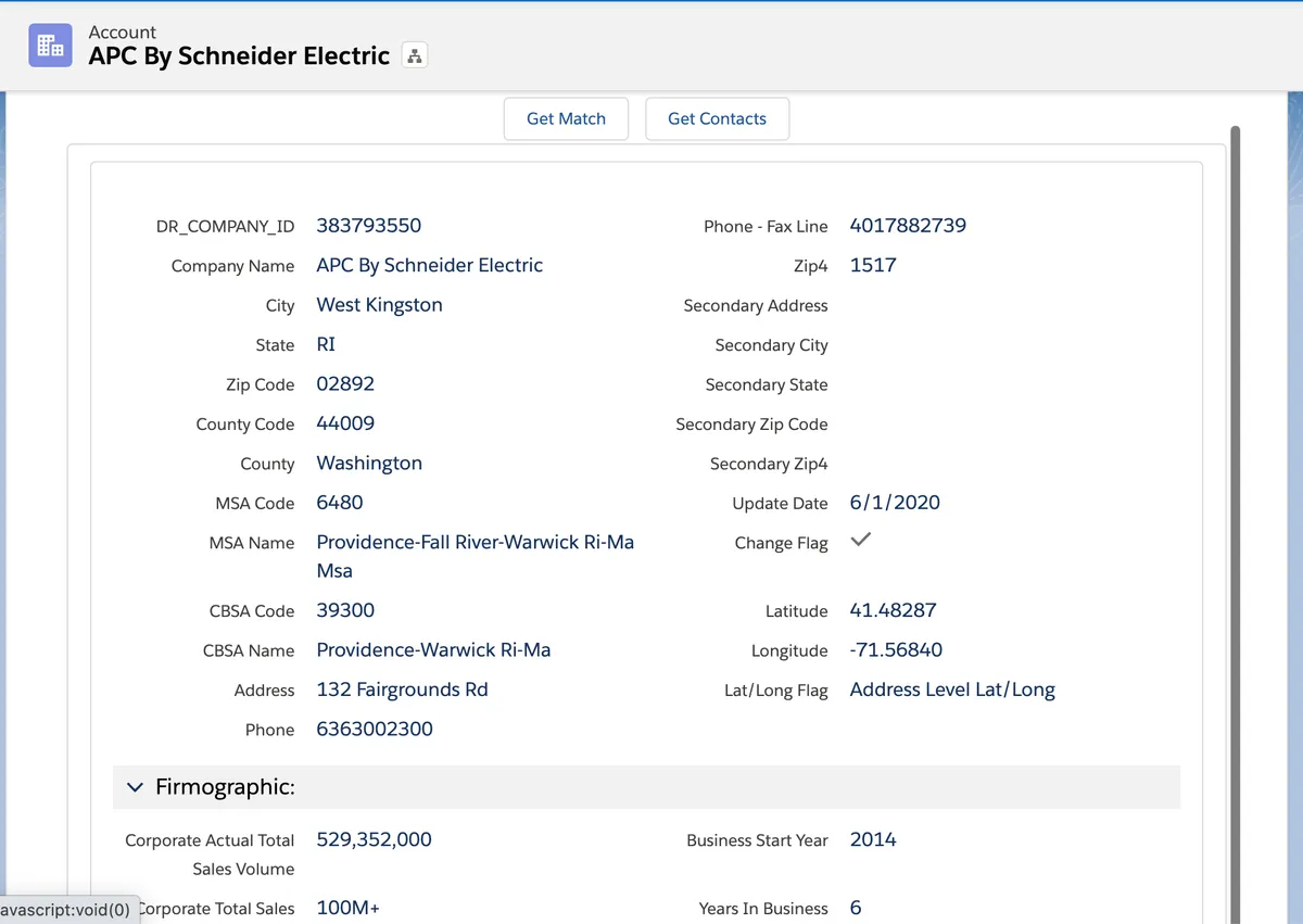 Datarista B2B — screenshot from the Salesforce AppExchange listing