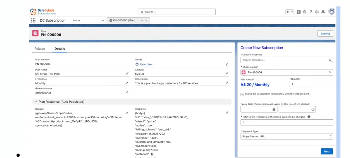 DC Subscriptions — screenshot from the Salesforce AppExchange listing