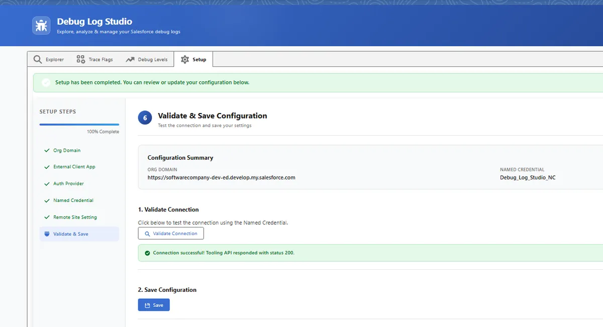 Debug Log Studio — screenshot from the Salesforce AppExchange listing