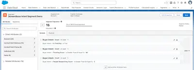 Demandbase Intent for Data Cloud Segmentation and Activation for Salesforce — screenshot
