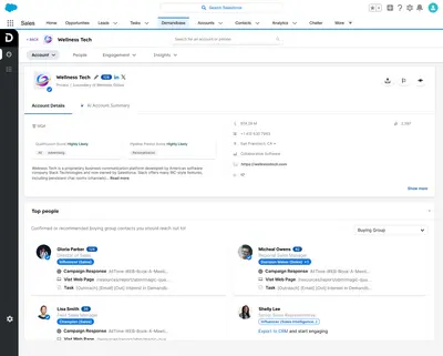 Demandbase One for Marketing for Salesforce — screenshot