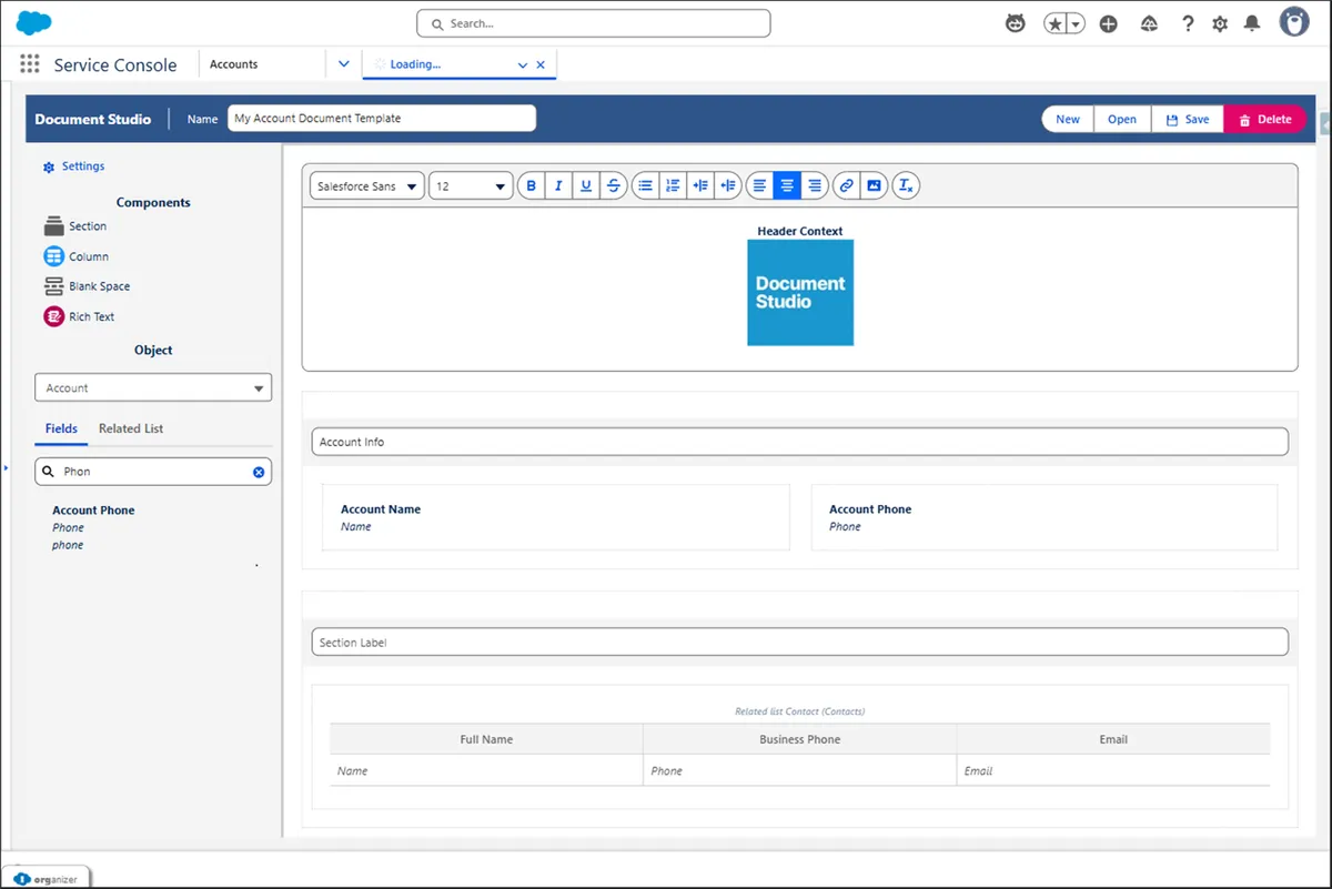 Document Studio — screenshot from the Salesforce AppExchange listing
