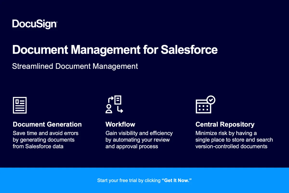 DocuSign Document Management: Streamlined Document Management — screenshot from the Salesforce AppExchange listing
