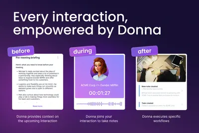 Donna | The only proactive AI Assistant for Field Sales for Salesforce — screenshot