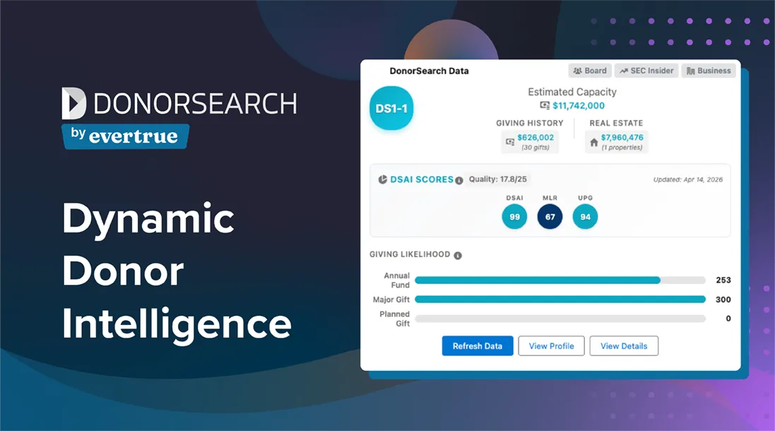 DonorSearch 360+ — screenshot from the Salesforce AppExchange listing