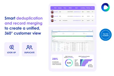 DQE One - Duplicates & Deduplication Management, Data Quality & Cleansing for Salesforce — screenshot