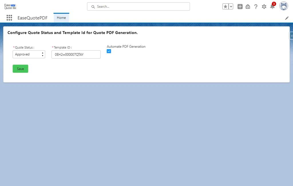EaseQuotePDF — screenshot from the Salesforce AppExchange listing