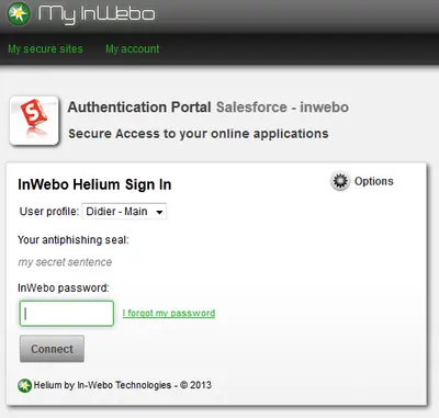 Easy 2FA & SSO by InWebo for Salesforce — screenshot