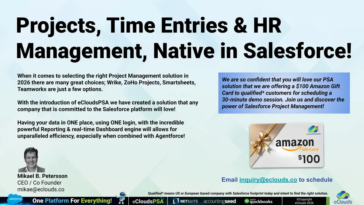 eCloudsPSA — screenshot from the Salesforce AppExchange listing