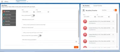 eDiary for Salesforce — screenshot