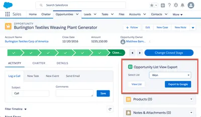 Edit Opportunities in Google Sheets for Salesforce — screenshot