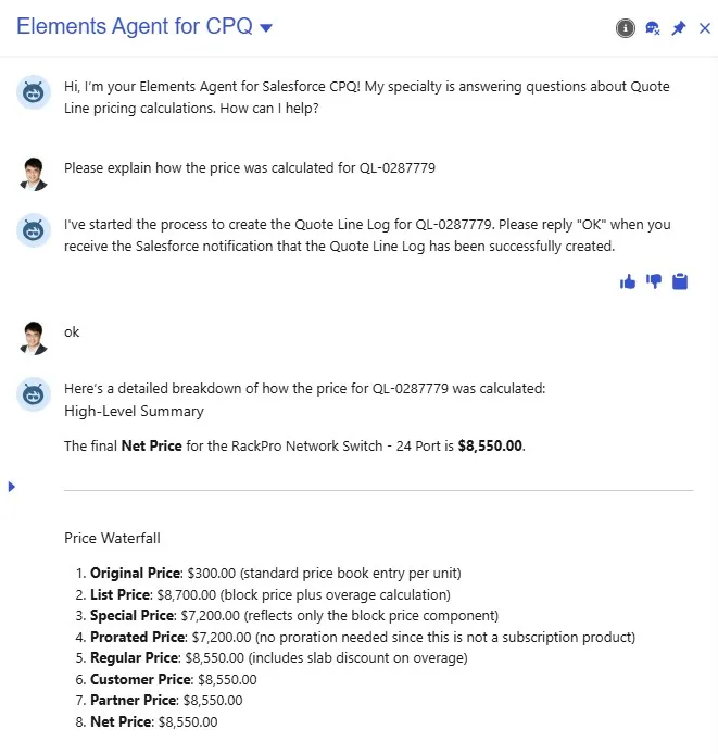 Elements Agent for Salesforce CPQ — screenshot from the Salesforce AppExchange listing