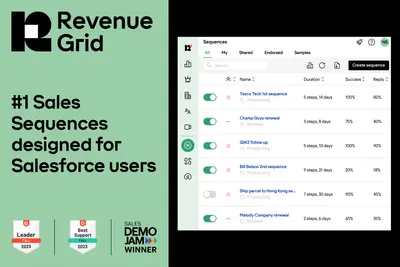 Email Sequencing, Sales Engagement - Revenue Grid for Salesforce — screenshot