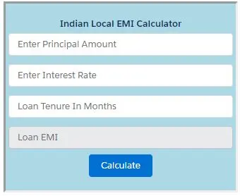 EMI-Calculator for Salesforce — screenshot
