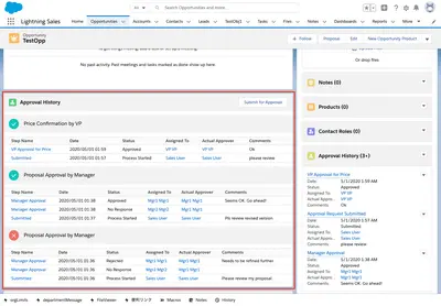 Enhanced Approval History for Salesforce — screenshot