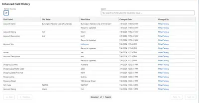 Enhanced Field History Tracking for Salesforce — screenshot