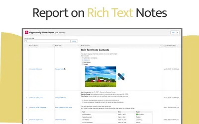 Enhanced Notes Report for Salesforce — screenshot