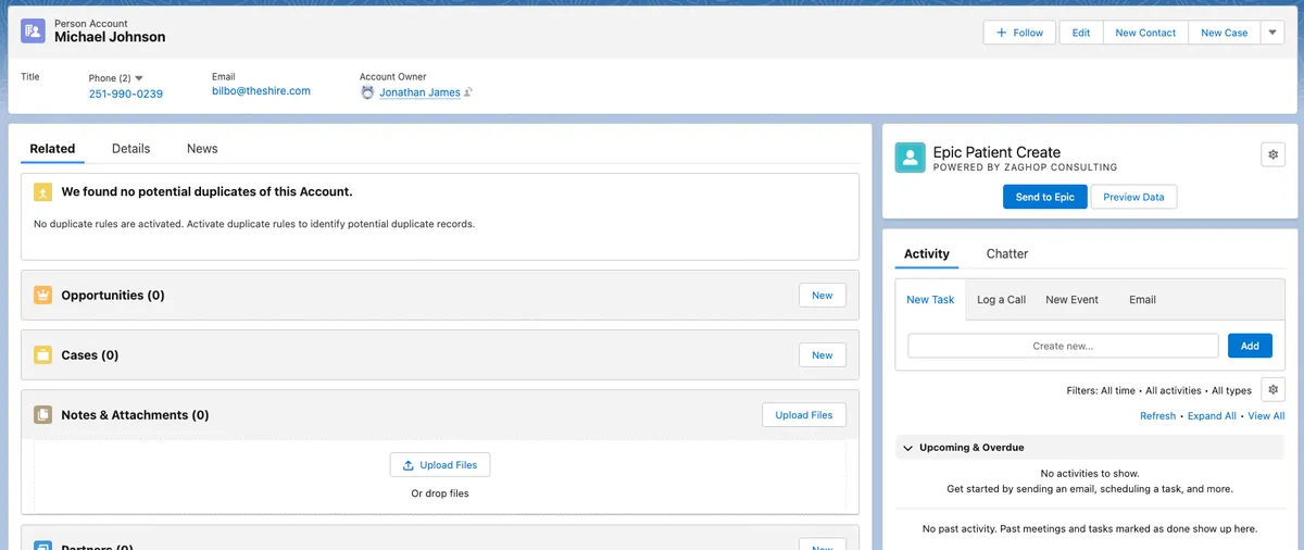 Epic Patient Connect — screenshot from the Salesforce AppExchange listing