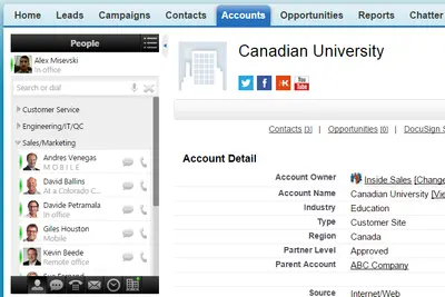 Esna iLink for Salesforce — screenshot