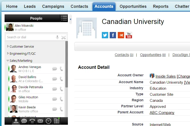 Esna iLink — screenshot from the Salesforce AppExchange listing
