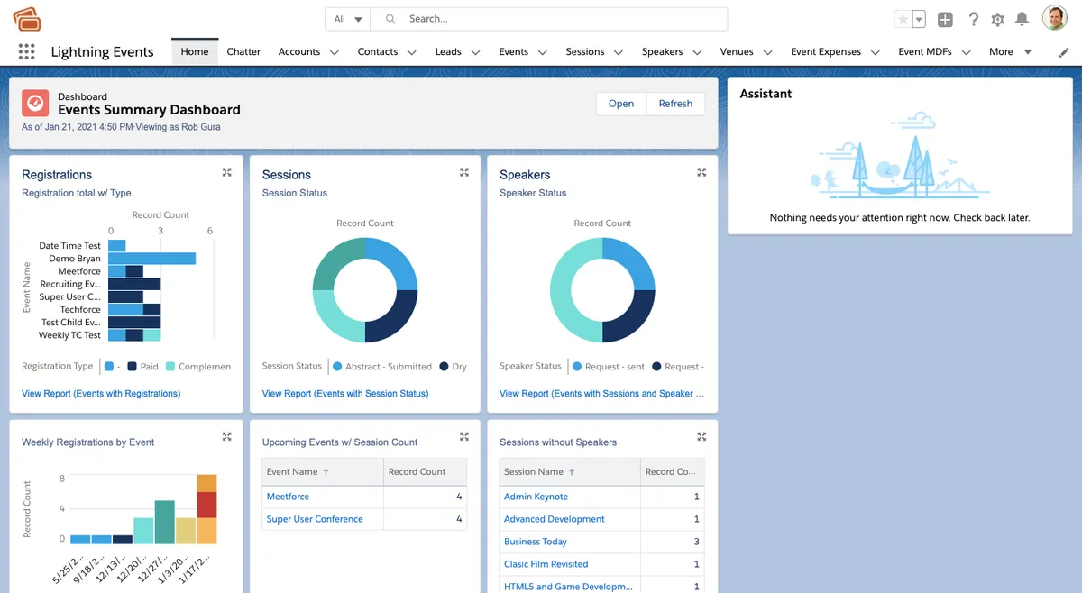 Events — screenshot from the Salesforce AppExchange listing