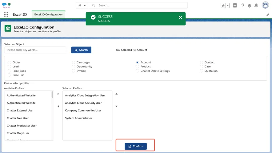Excel.IO — screenshot from the Salesforce AppExchange listing