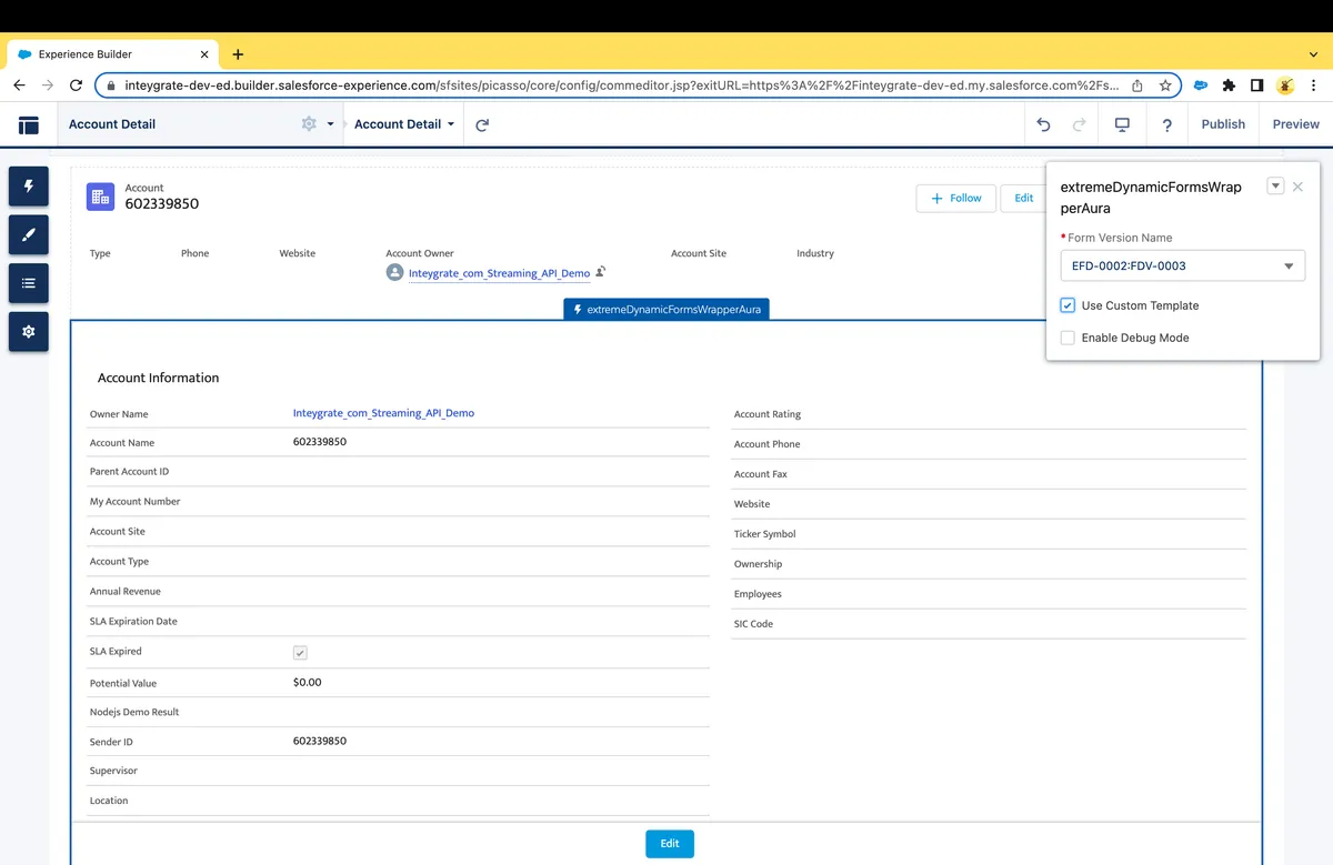 Extreme Dynamic Forms — screenshot from the Salesforce AppExchange listing
