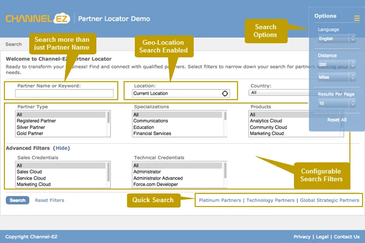 EZ Locator — screenshot from the Salesforce AppExchange listing