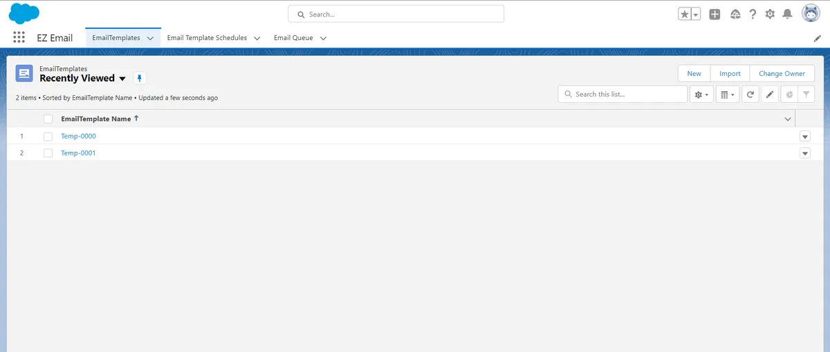 EZEmail — screenshot from the Salesforce AppExchange listing