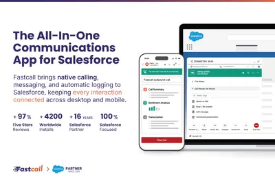 Fastcall CTI: Phone & SMS – 100% in Salesforce Desktop & Mobile for Salesforce — screenshot