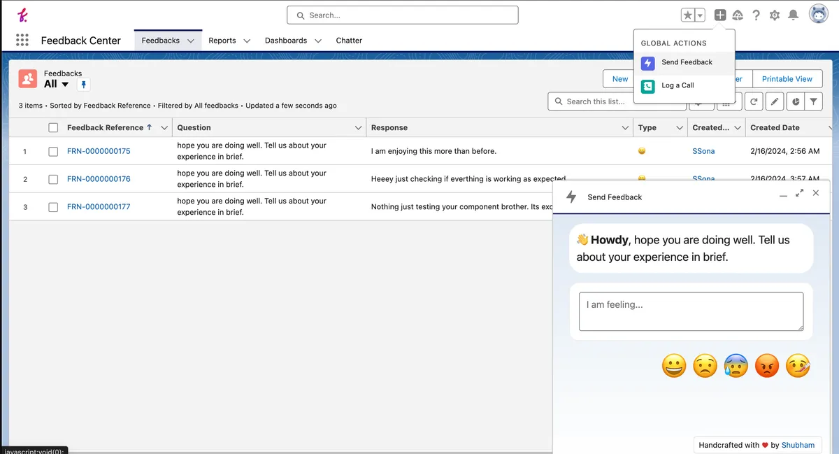 Feedback Center — screenshot from the Salesforce AppExchange listing