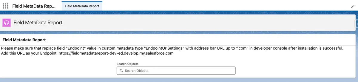 Field MetaData Report — screenshot from the Salesforce AppExchange listing