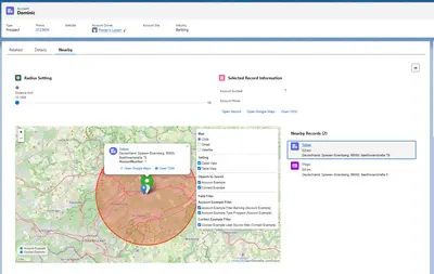 Find Nearby by ilume for Salesforce — screenshot