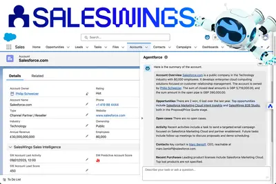 First-party intent data for Agentforce | SalesWings for Salesforce — screenshot