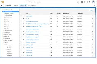 FOLDERIZE™ - Folder Structure for Salesforce Files and Attachments – Native App for Salesforce — screenshot