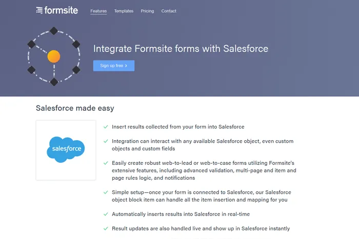 Formsite — screenshot from the Salesforce AppExchange listing