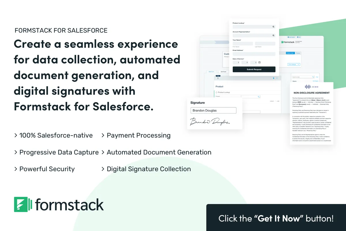 Formstack Documents - Document Generation — screenshot from the Salesforce AppExchange listing