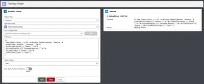 Formula Tester for Salesforce — screenshot