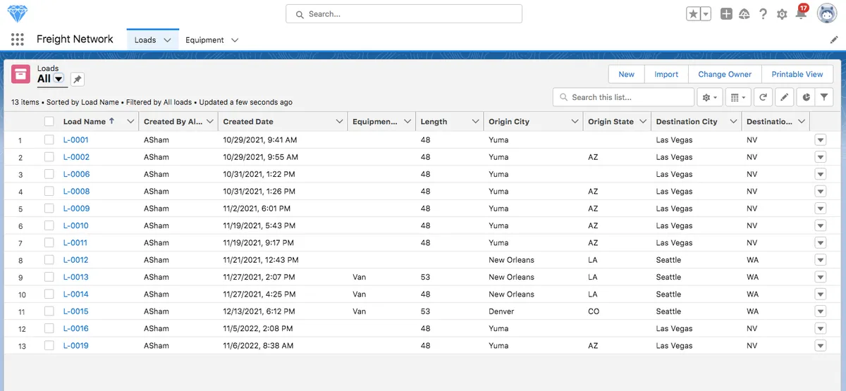 Freight Network — screenshot from the Salesforce AppExchange listing