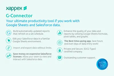 G-Connector: Google Sheets Integration for Salesforce — screenshot